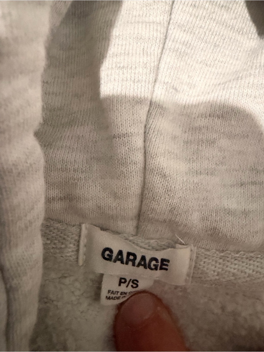 Garage White Sweatshirt with Logo Tag